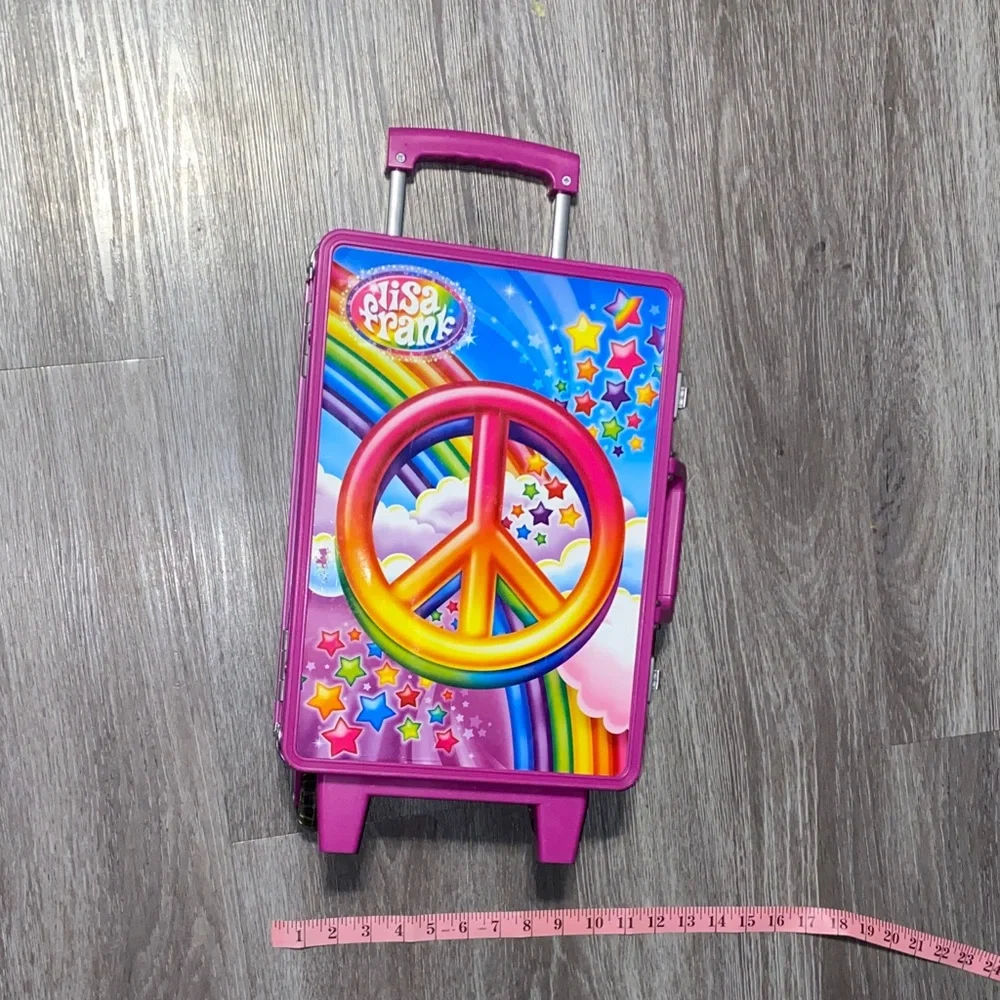 Lisa Frank vintage Colorful Peace Sign Suitcase